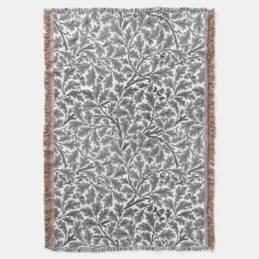 William Morris Oak Blätter, grau / grau und weiß Decke (Vorderseite Vertikal)