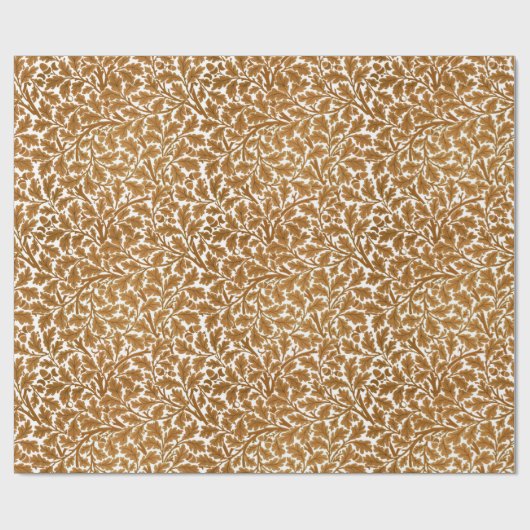 William Morris Oak Blätter, Rust Brown und White Geschenkpapier (Flach)