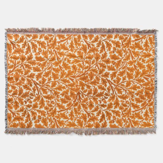 William Morris Oak Blätter, Rust Orange & Cream Decke (Vorderseite)