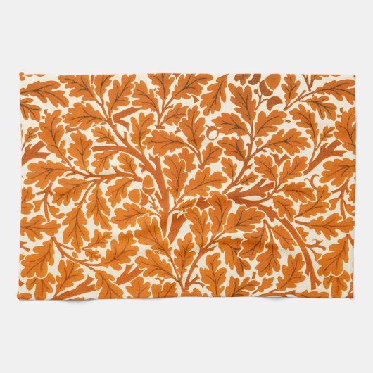 William Morris Oak Blätter, Rust Orange & Cream Geschirrtuch (Horizontal)