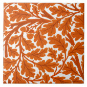 William Morris Oak Blätter, Rust Orange & White Fliese (Vorderseite)