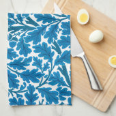William Morris Oak Blätter, Sapphire Blue und Whit Geschirrtuch (Viertel Falte)