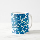 William Morris Oak Blätter, Sapphire Blue und Whit Kaffeetasse (VorderseiteRechts)