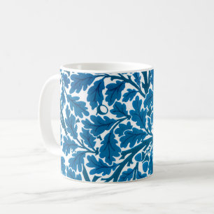 William Morris Oak Blätter, Sapphire Blue und Whit Kaffeetasse
