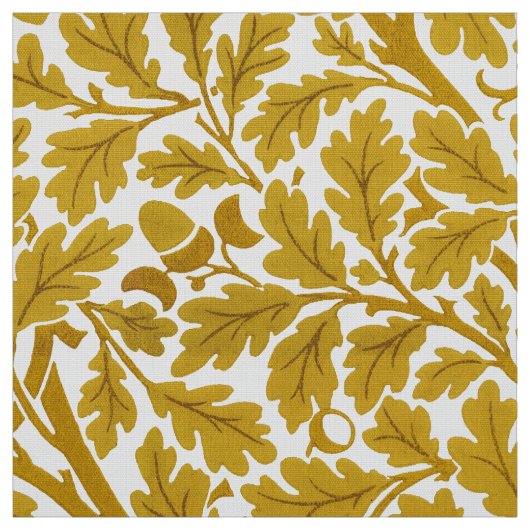 William Morris Oak Blätter, Senf Gelb & Weiß  Stoff (Muster)