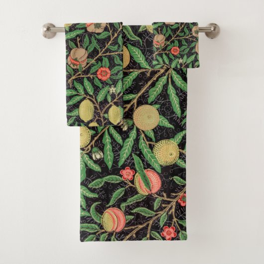 William Morris Obstpomegranat Blumenmuster Badhandtuch Set (Insitu)