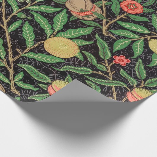 William Morris Obstpomegranat Blumenmuster Geschenkpapier (Ecke)