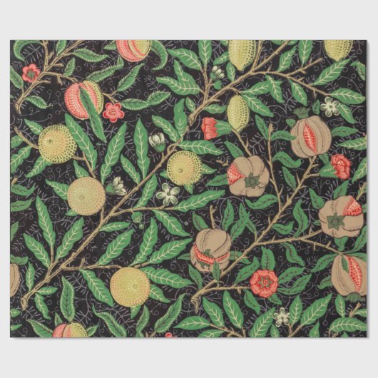 William Morris Obstpomegranat Blumenmuster Geschenkpapier (Flach)