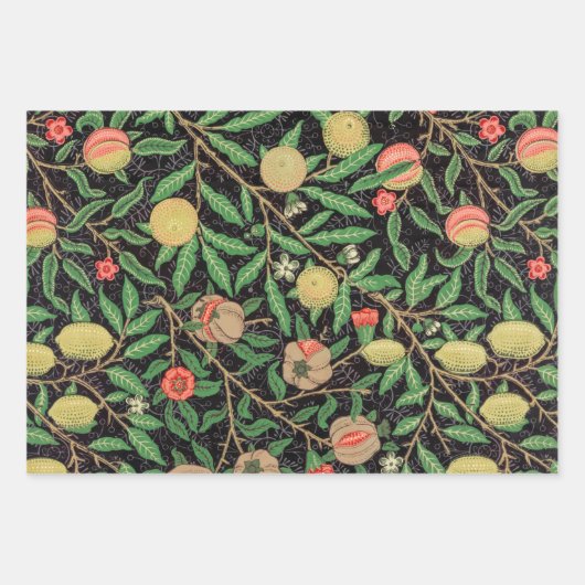 William Morris Obstpomegranat Blumenmuster Geschenkpapier Set (Vorderseite 2)