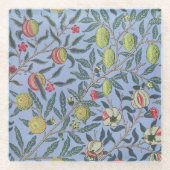 William Morris Obstpomegranat Glasuntersetzer (Vorderseite)