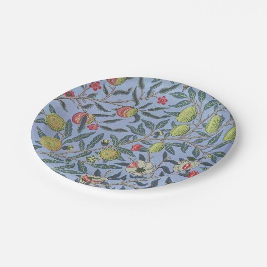 William Morris Obstpomegranat Pappteller (Schrägansicht)