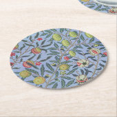William Morris Obstpomegranat Runder Pappuntersetzer (Angewinkelt)