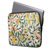William Morris Obstpomegranat Weiß oder Ornament Laptopschutzhülle (Vorderseite Links)
