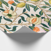 William Morris Obstpomegranat Weiße Ornamente Geschenkpapier (Ecke)