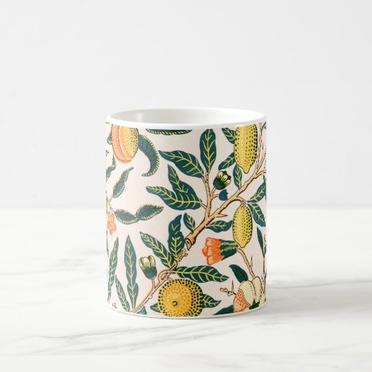 William Morris Obstpomegranat Weiße Ornamente Kaffeetasse (Mittel)
