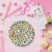 William Morris Obstpomegranat Weiße Ornamente Pappteller (Party)