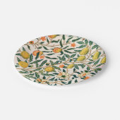 William Morris Obstpomegranat Weiße Ornamente Pappteller (Schrägansicht)