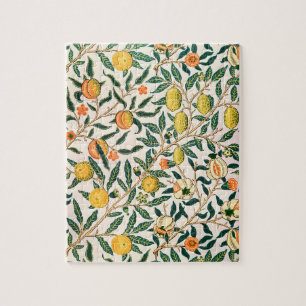 William Morris Obstpomegranat Weiße Ornamente Puzzle