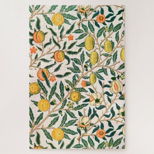 William Morris Obstpomegranat Weiße Ornamente Puzzle (Vertikal)