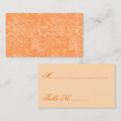 William Morris Orange Flora Empfang Sitzkarte Platzkarte (Vorne/Hinten)