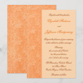 William Morris Orange Floral Wedding Einladung (Vorne/Hinten)