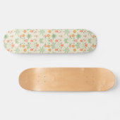 William Morris Orange, Pink & Green Daisy Pattern Skateboard (Horizontal)