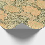 WILLIAM MORRIS ORANGE UND GRÜNES PAPIER GESCHENKPAPIER (Ecke)