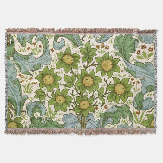 William Morris Orchard Grüne Blumenkunst Decke (Vorderseite)