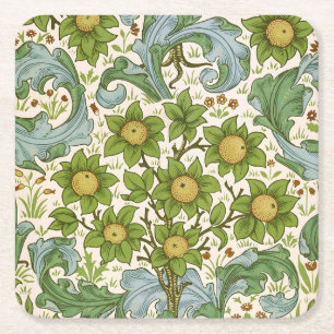 William Morris Orchard Grüne Blumenkunst Rechteckiger Pappuntersetzer