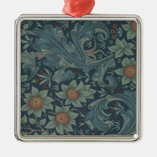 William Morris Orchard Pattern Art Silbernes Ornament (Vorne)