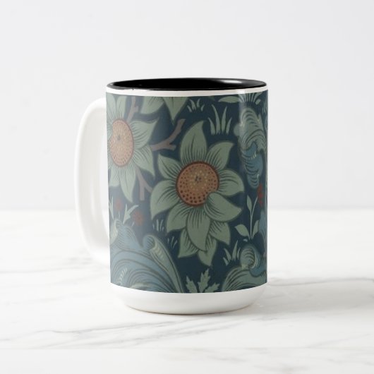 William Morris Orchard Pattern Art Zweifarbige Tasse (Vorderseite Links)