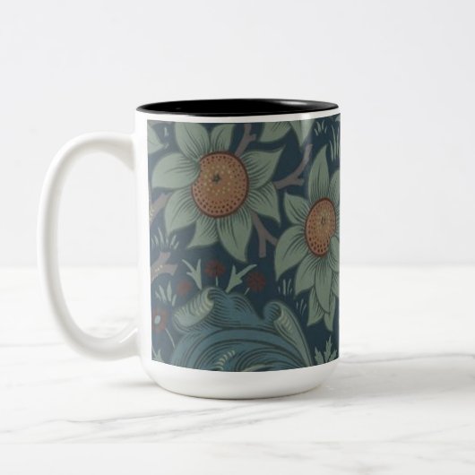 William Morris Orchard Pattern Art Zweifarbige Tasse (Links)