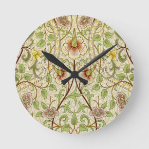 William Morris Osterglocke Klassische Blumen Wallp Runde Wanduhr