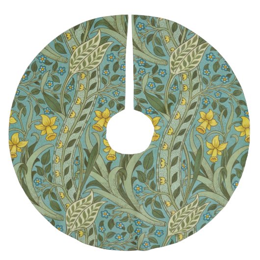 William Morris Osterglocken Blumenmuster Klassiker Polyester Weihnachtsbaumdecke (Vorderseite)