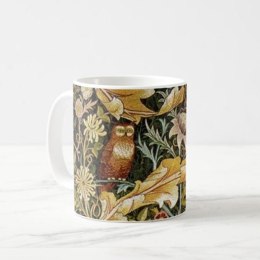 William Morris Owl an Acanthus Kaffeetasse (Vorderseite Links)