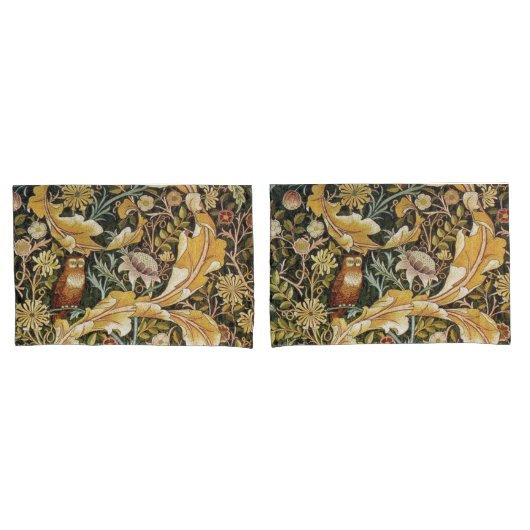 William Morris Owl an Acanthus Kissenbezug (Vorderseite-Set)