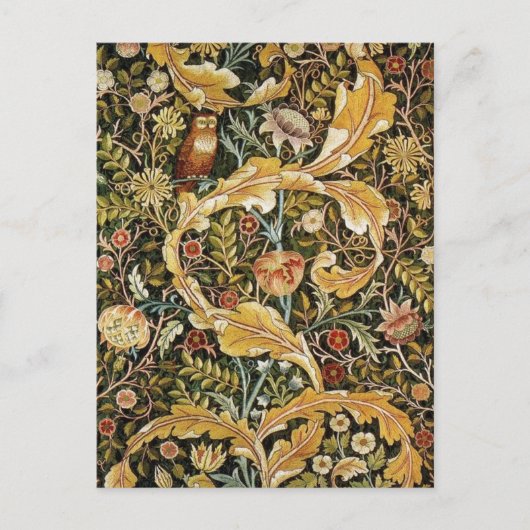 William Morris Owl an Acanthus Postkarte (Vorderseite)