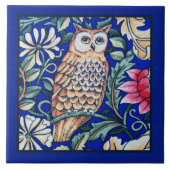 William Morris Owl Beige und Cobalt Blue Bordering Fliese (Vorderseite)