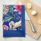 William Morris Owl Tapestry, Beige und Cobalt Blue Geschirrtuch (Viertel Falte)