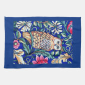 William Morris Owl Tapestry, Beige und Cobalt Blue Geschirrtuch (Horizontal)