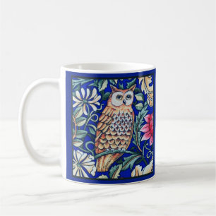 William Morris Owl Tapestry, Beige und Cobalt Blue Kaffeetasse