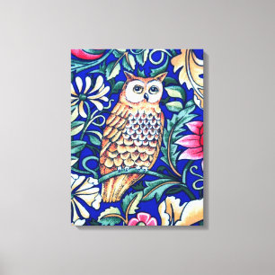 William Morris Owl Tapestry, Beige und Cobalt Blue Leinwanddruck