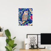William Morris Owl Tapestry, Beige und Cobalt Blue Poster (Heimbüro)