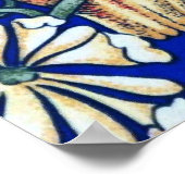 William Morris Owl Tapestry, Beige und Cobalt Blue Poster (Ecke)