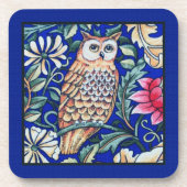 William Morris Owl Tapestry, Beige und Cobalt Blue Untersetzer (Vorderseite)