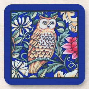 William Morris Owl Tapestry, Beige und Cobalt Blue Untersetzer
