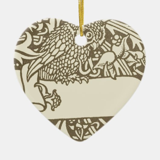 William Morris Owl Vintages Design Keramikornament (Vorne)