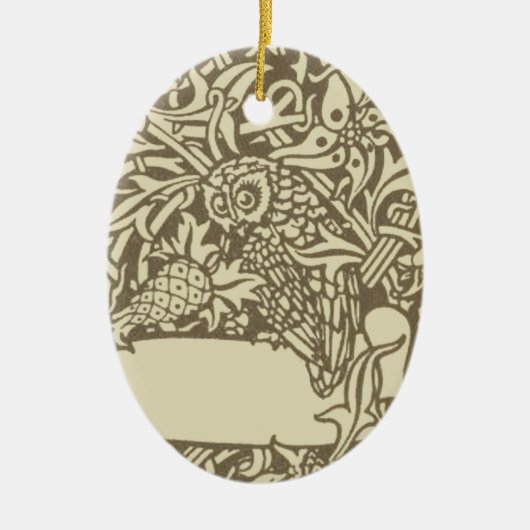 William Morris Owl Vintages Design Keramikornament (Vorne)
