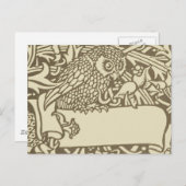 William Morris Owl Vintages Design Postkarte (Vorne/Hinten)