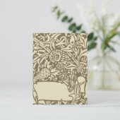 William Morris Owl Vintages Design Postkarte (Stehend Vorderseite)